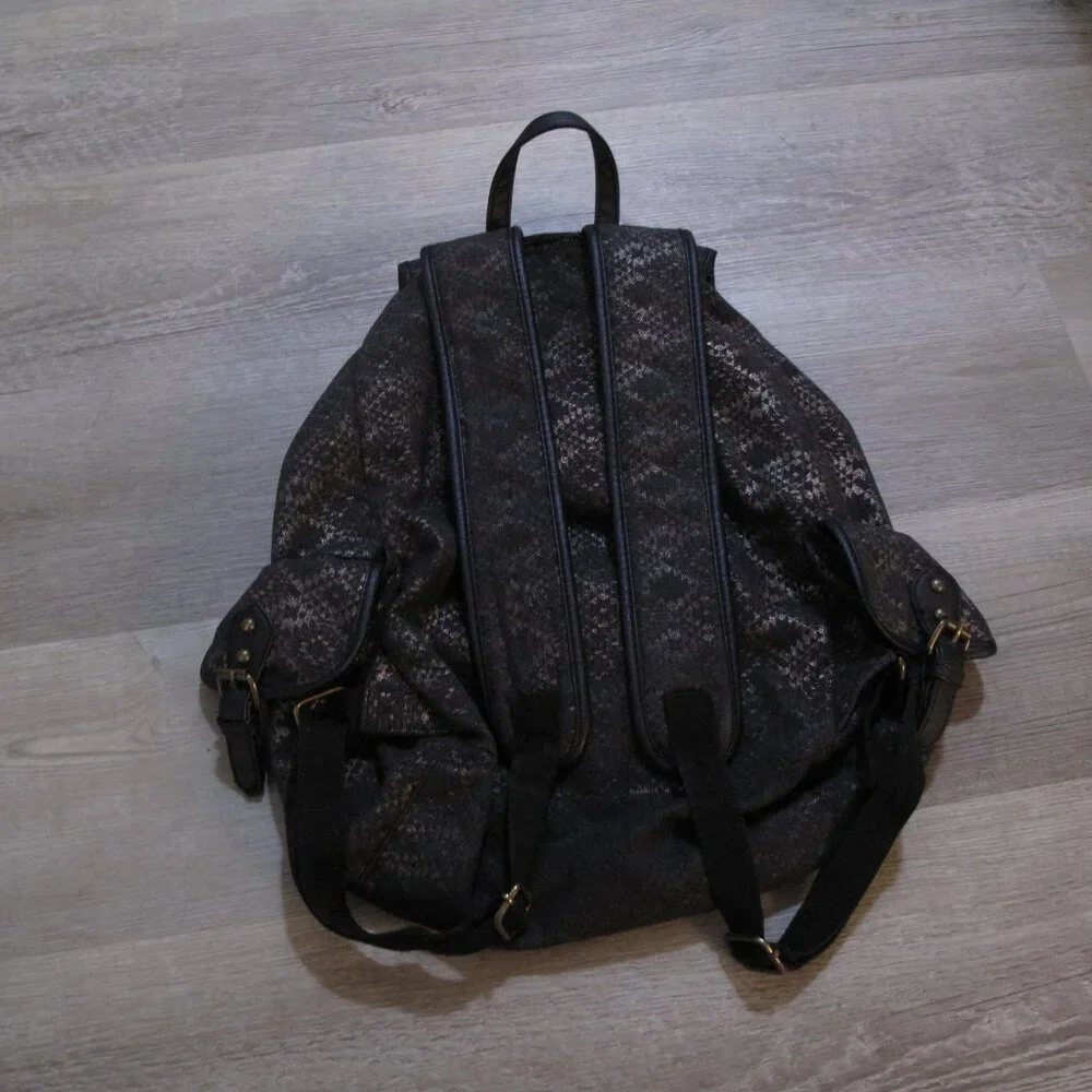 MOSSIMO Black Canvas Printed Backpack